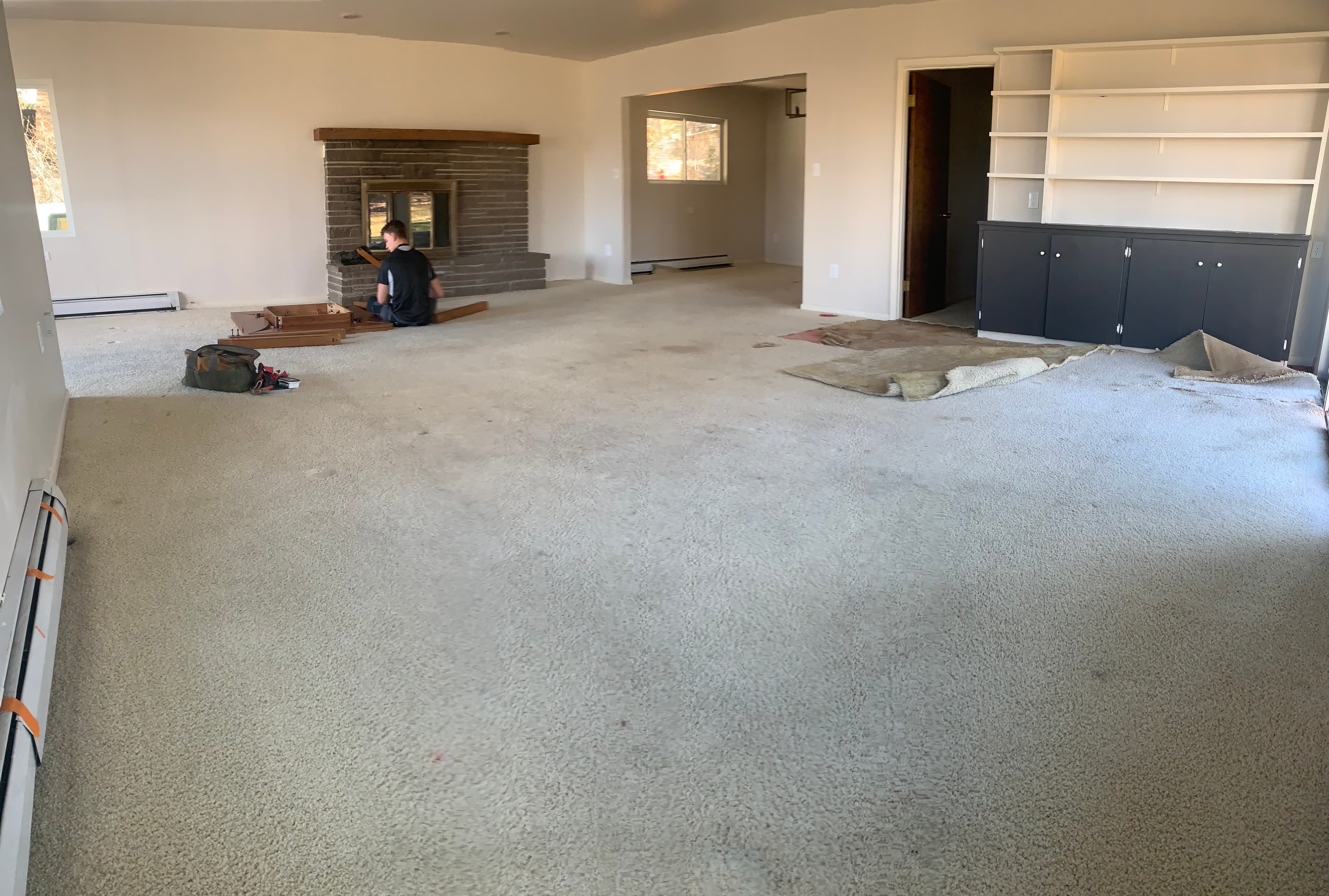 Hardwood floor front before